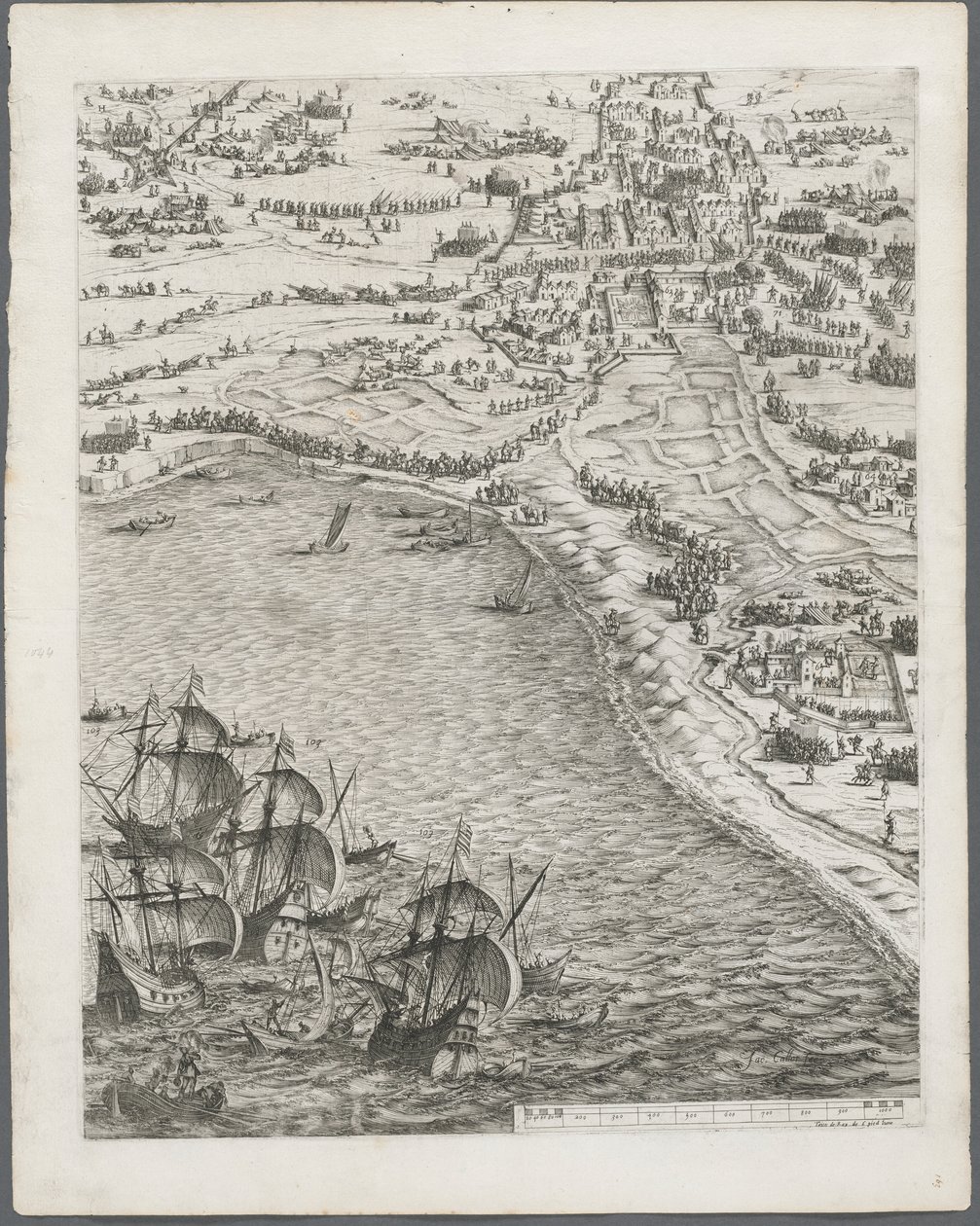 La Rochelle ostroma: 12. tábla, 1628-1630. alkotó: Jacques Callot