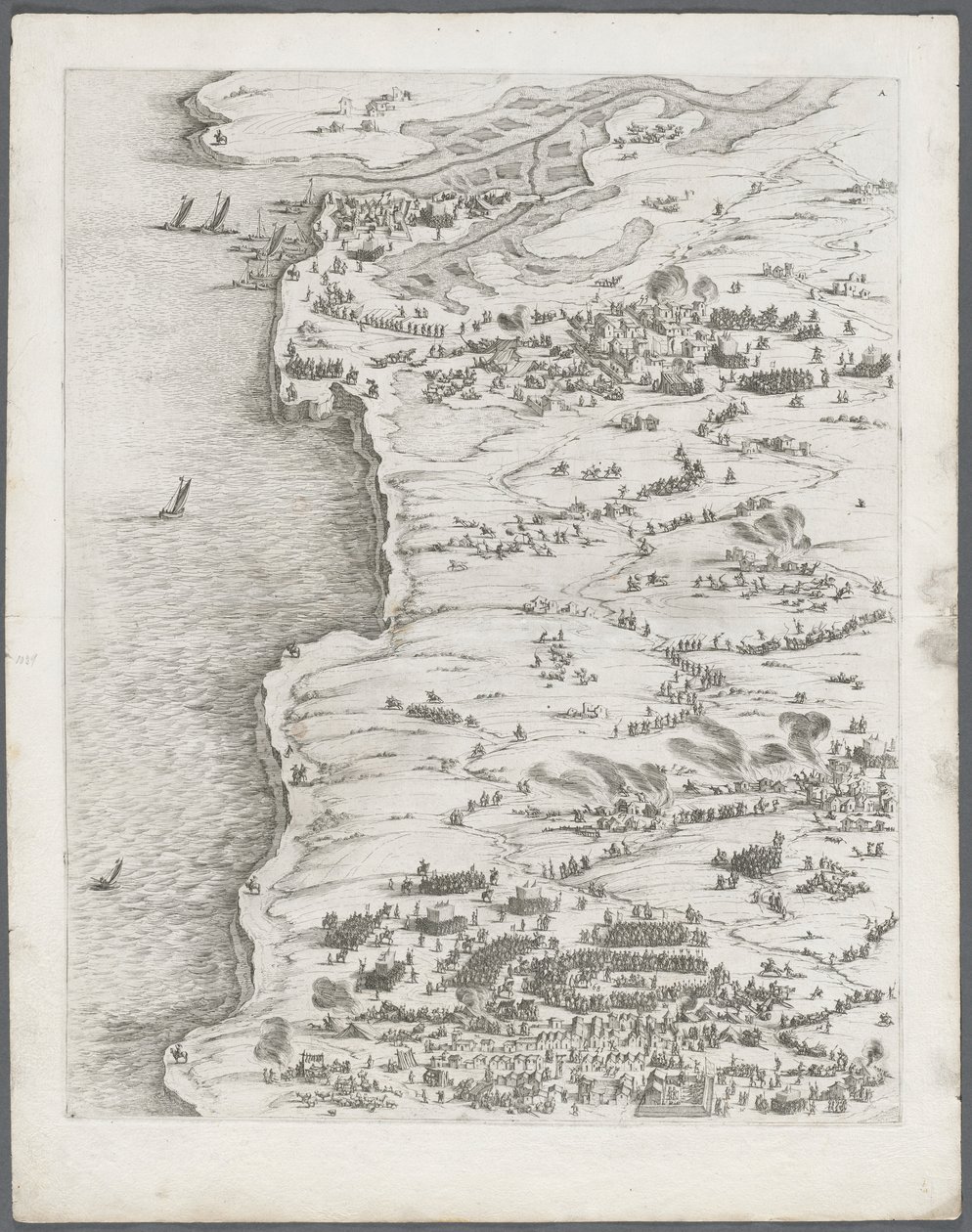La Rochelle ostroma: 5. tábla, 1628-1630. alkotó: Jacques Callot