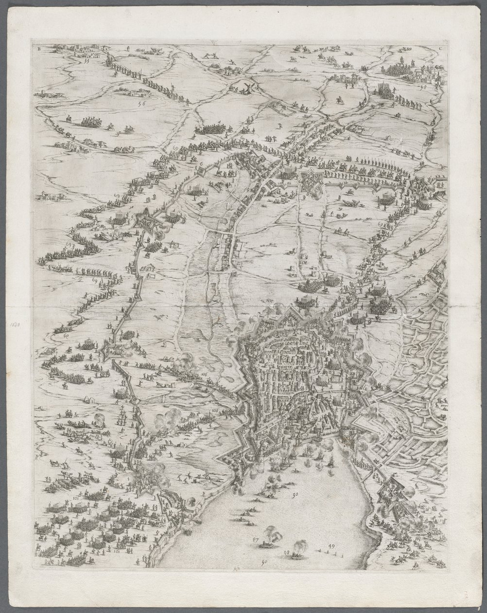 La Rochelle ostroma: 6. tábla, 1628-1630. alkotó: Jacques Callot