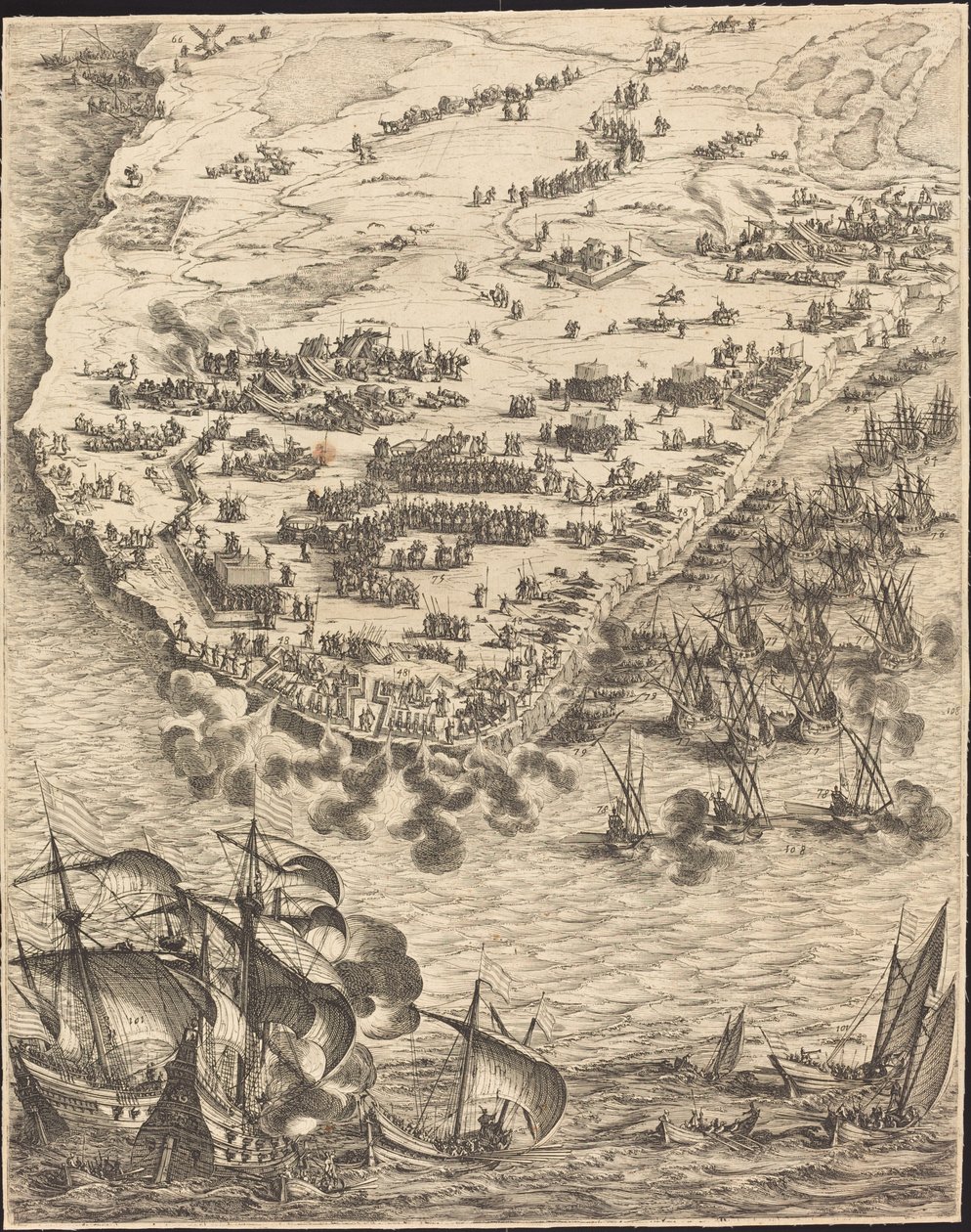 La Rochelle ostroma [16/10. tábla; a készlet tartalma: 1952.8.97-112] alkotó: Jacques Callot