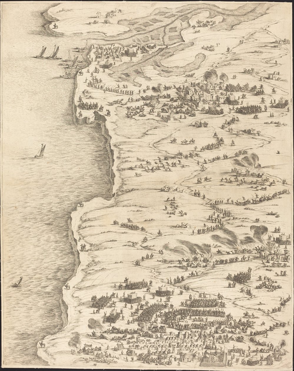 La Rochelle ostroma [16/5. tábla; a készlet tartalma: 1952.8.97-112] alkotó: Jacques Callot