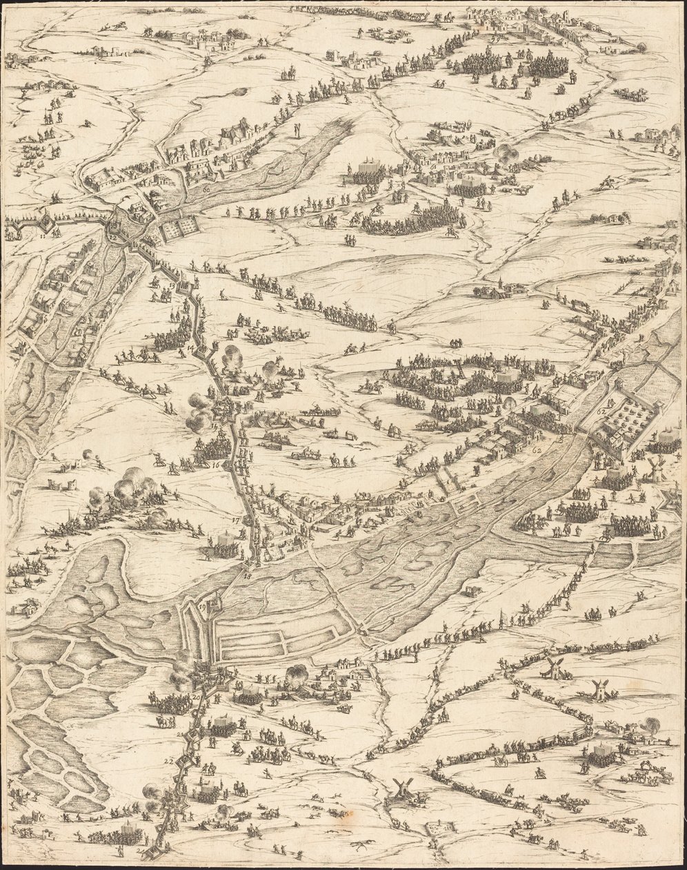 La Rochelle ostroma [16-os 7. tábla, a készlet 1952.8.97-112.], 16281631. alkotó: Jacques Callot