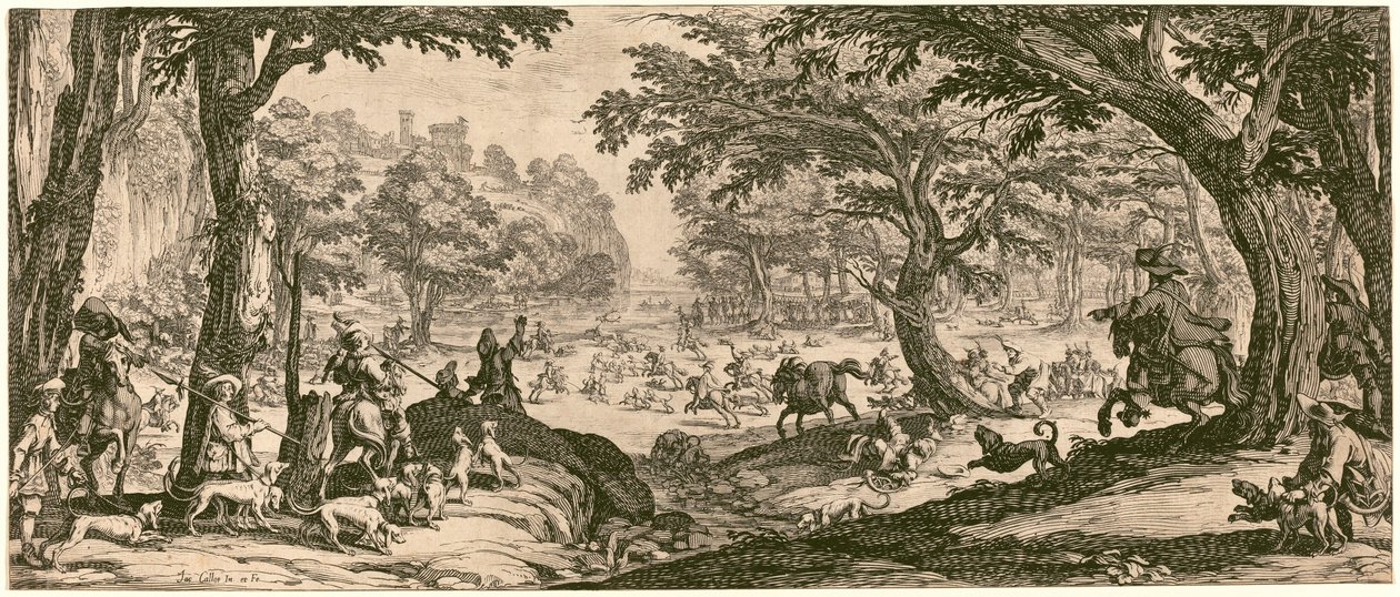 A szarvasvadászat alkotó: Jacques Callot