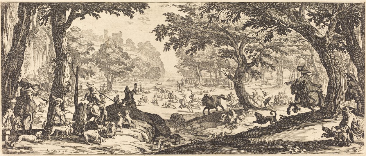 A szarvasvadászat alkotó: Jacques Callot