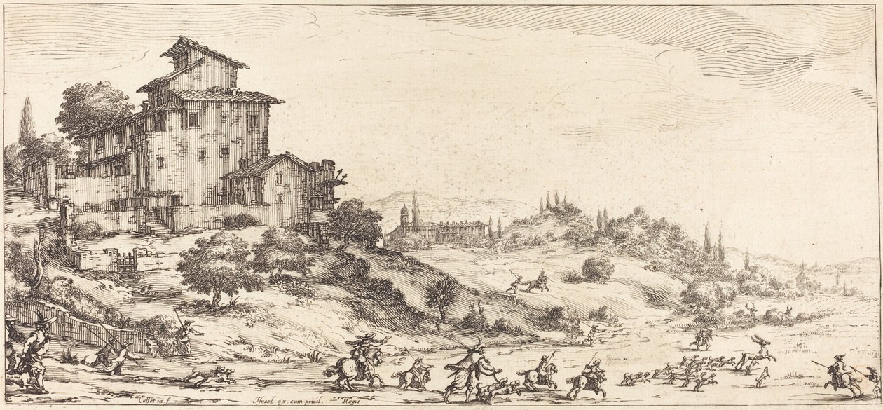A szarvasvadászat, valószínűleg c. 1630. alkotó: Jacques Callot