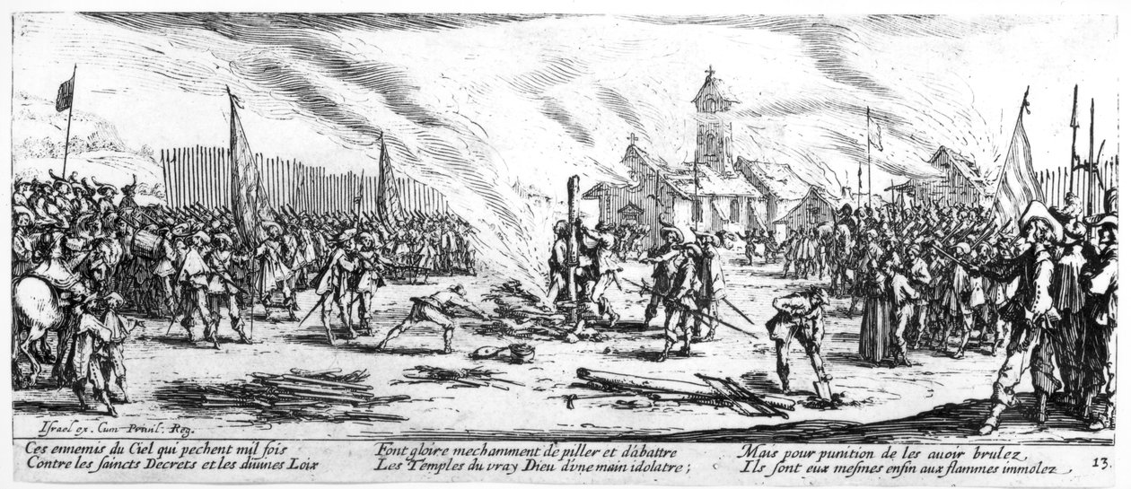 A karó, 13. tábla „A háború nyomorúságai és szerencsétlenségei”-ből, vésette: Israel Henriet (kb. 1590-1661) 1633 alkotó: Jacques Callot