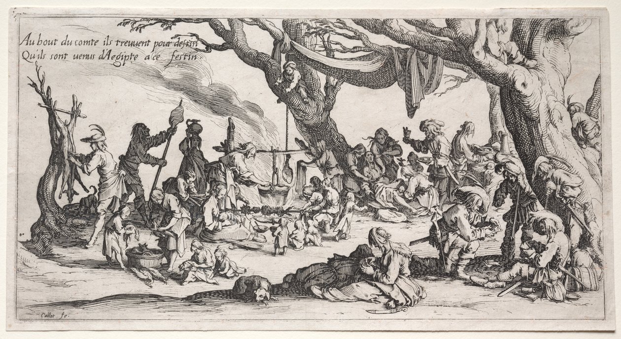 A csehek: A megállóhely: a csehek ünnepe alkotó: Jacques Callot