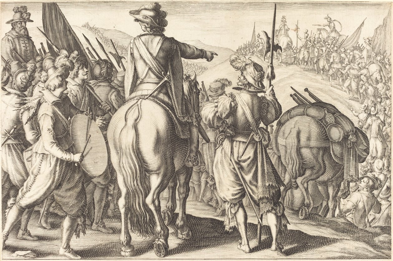 A csapatok márciusban, c. 1614. alkotó: Jacques Callot
