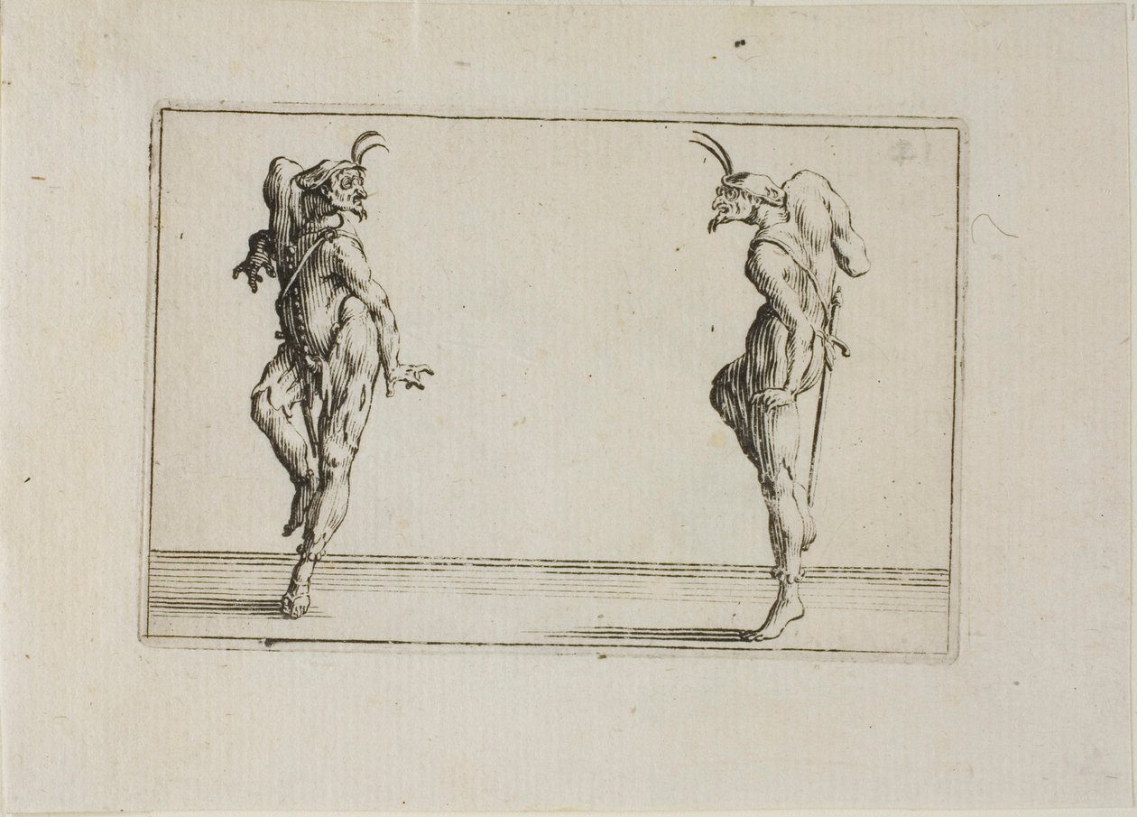A két pantaloon egymásra néz, a Capriccokból alkotó: Jacques Callot