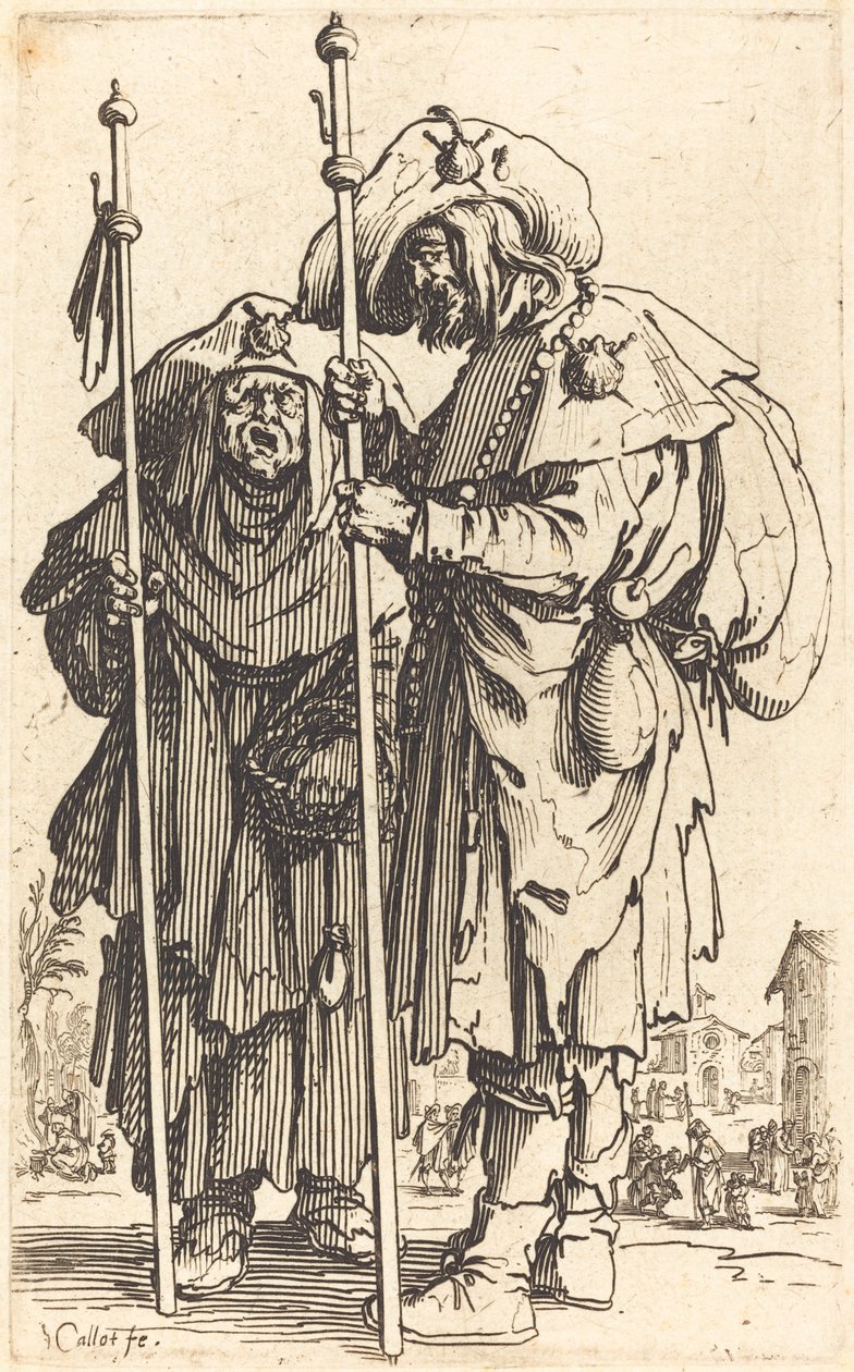 A két zarándok c. 1622. alkotó: Jacques Callot