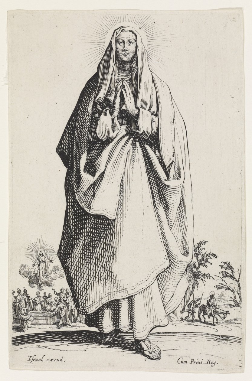 Szűz Mária a Les Grands Apôtres-ből (A nagy apostolok), 1631 alkotó: Jacques Callot