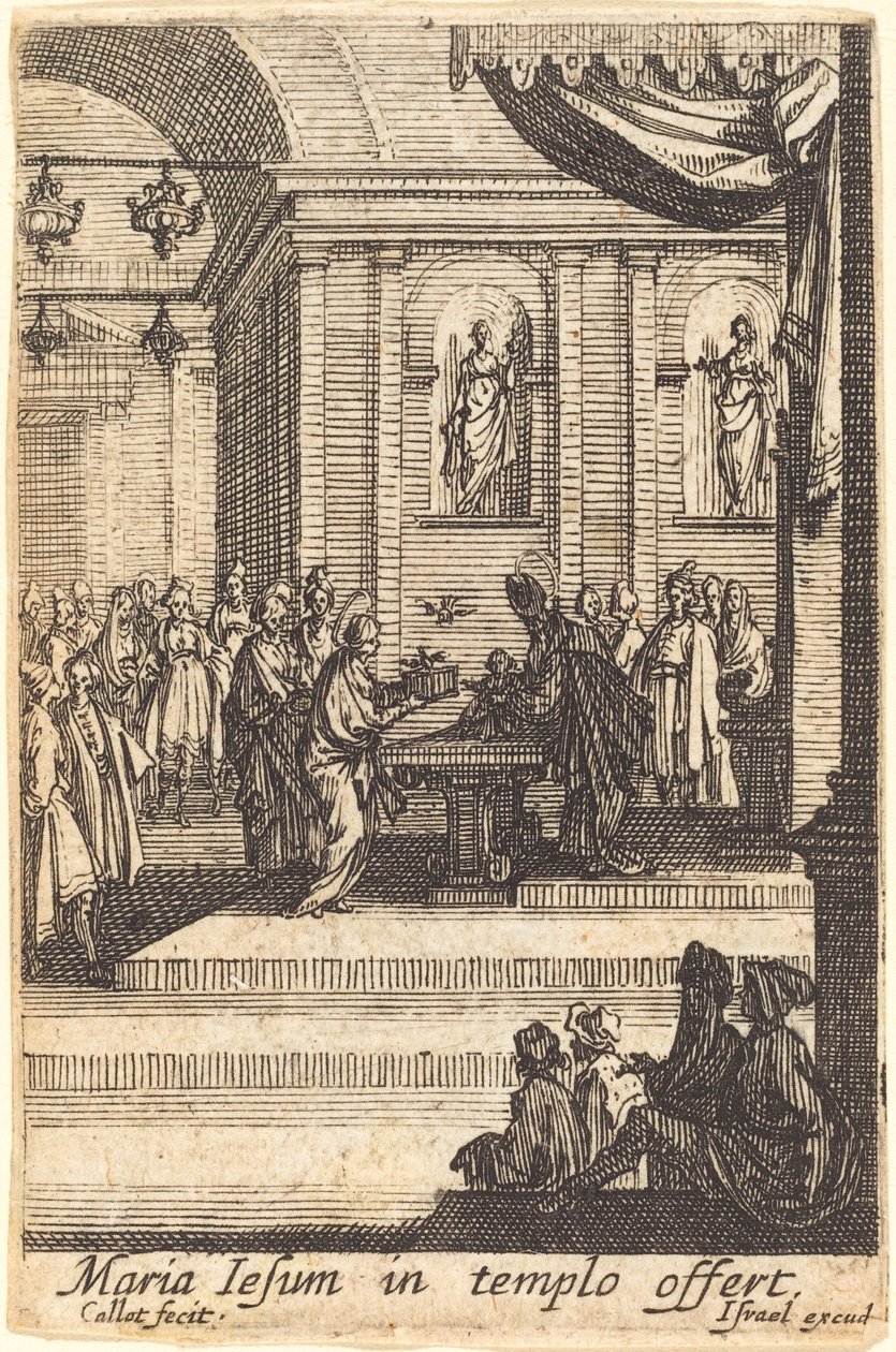A Szűz bemutatja Jézust a templomban, 1630-ban vagy azt követően. alkotó: Jacques Callot