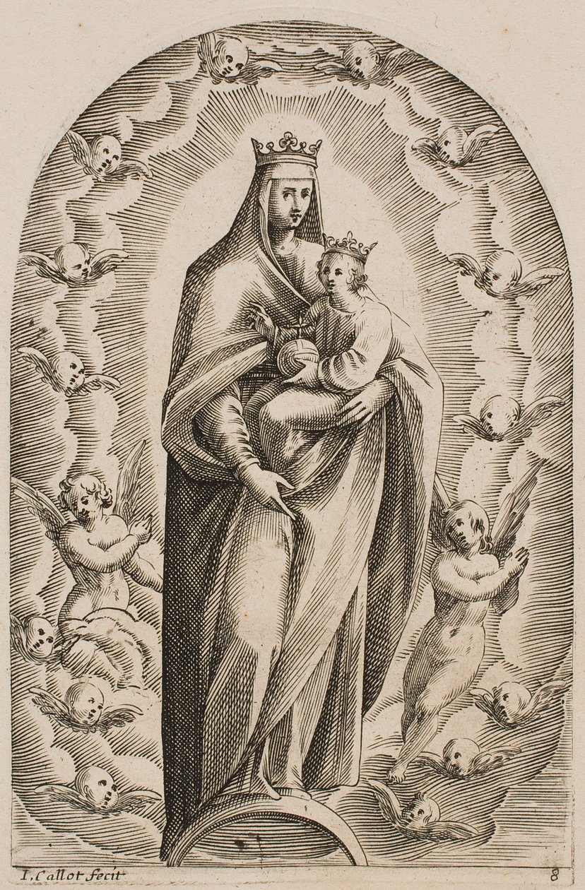 A félholdon álló Szűz, a „Római képek” sorozatból alkotó: Jacques Callot