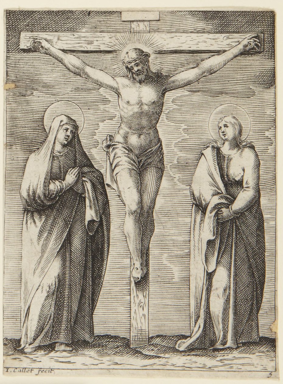 A Szűz Mária és Szent János a kereszt lábánál alkotó: Jacques Callot