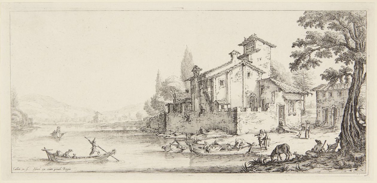 A vízparti séta, a „Paysages Gravées pour Jean de Médicis, Paysages Dessinés à Florence” (Tájképek Giovanni de Medici számára, illetve Firenzében megrajzolt tájképek) című sorozatból alkotó: Jacques Callot