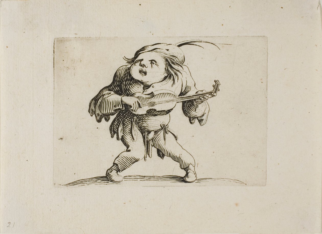 Az ingatag gitározó ember, Varie Figure Gobbitól alkotó: Jacques Callot