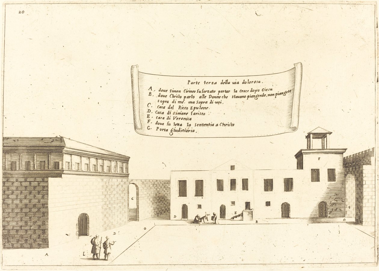 A Via Dolorosa harmadik része alkotó: Jacques Callot