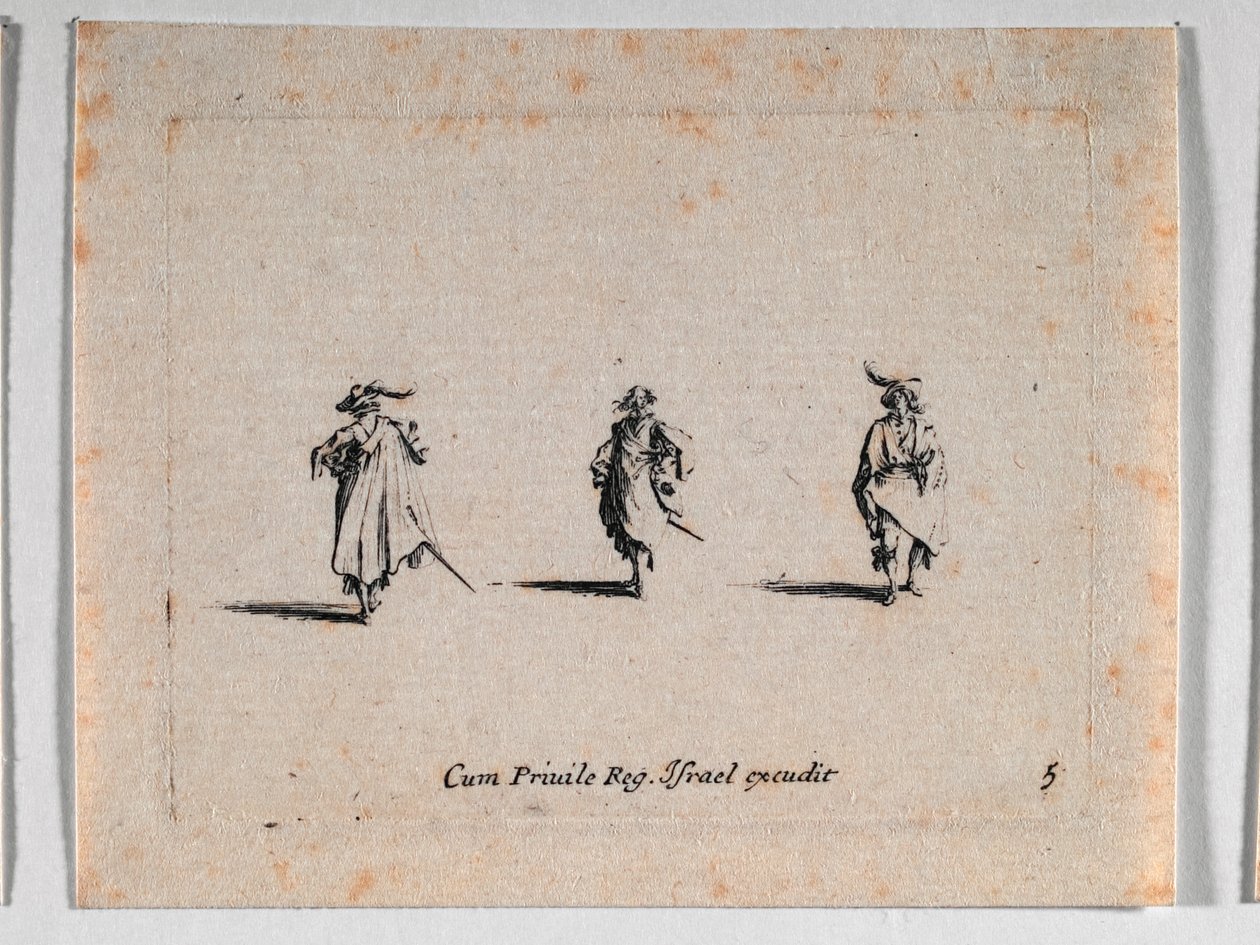 Három lovas, a Les Fantaisies de Noble J. Callot ... alkotó: Jacques Callot