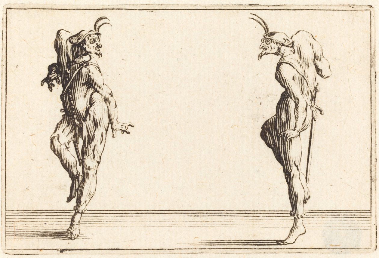Két Pantaloon táncol alkotó: Jacques Callot