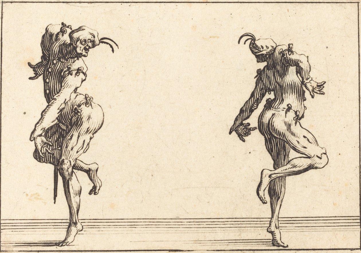 Két Pantaloon táncol alkotó: Jacques Callot