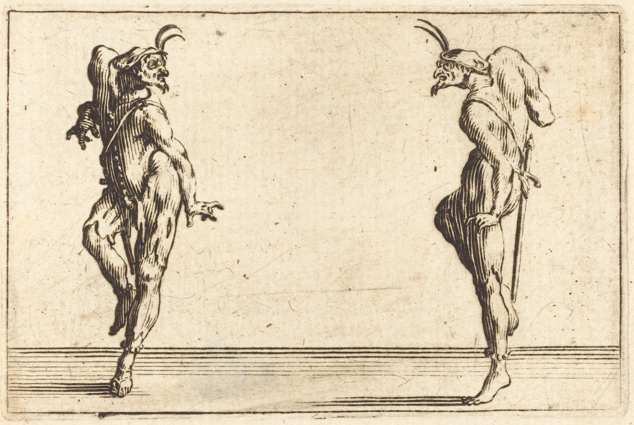 Két Pantaloon táncol alkotó: Jacques Callot