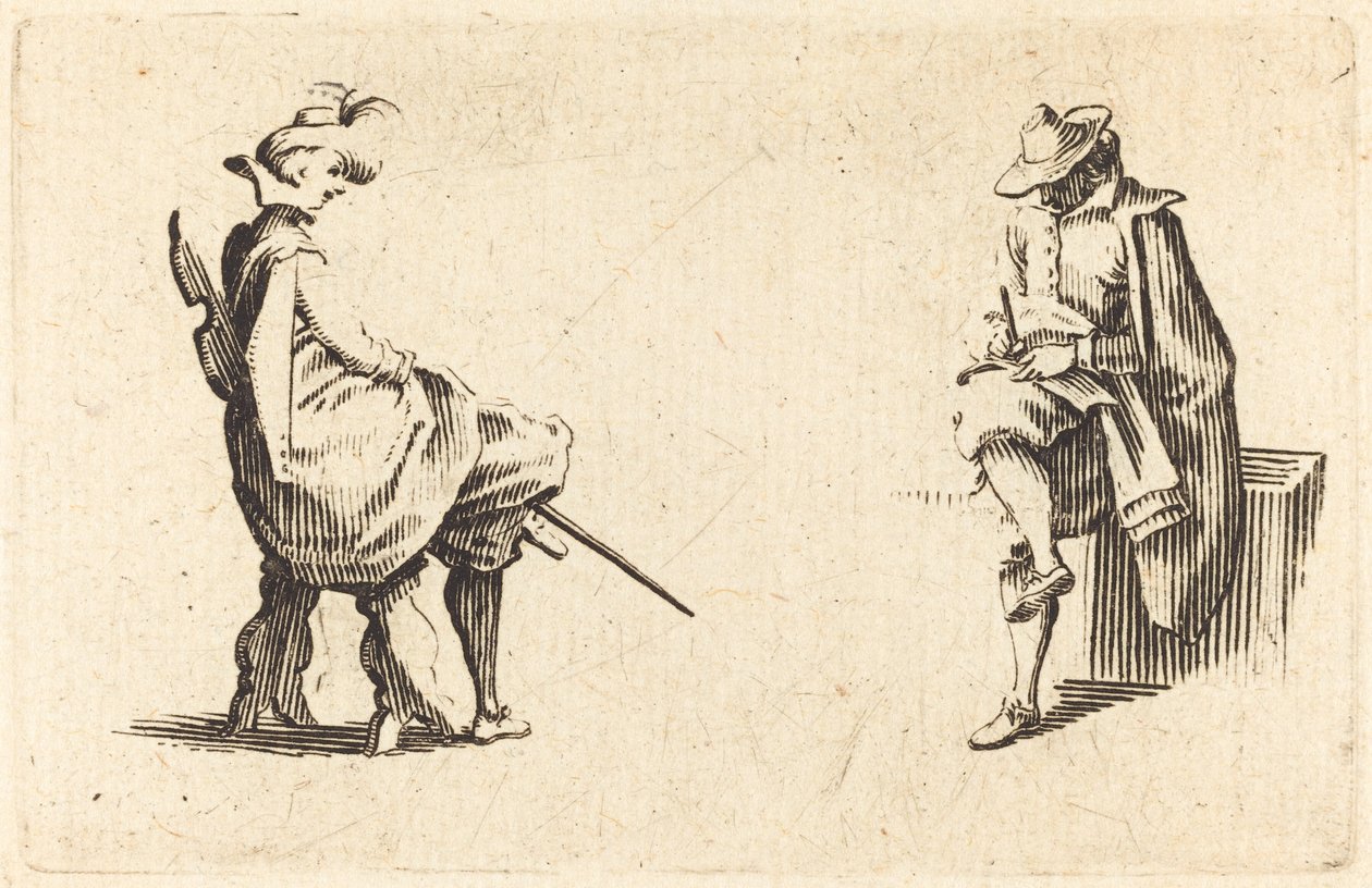 Két ülő alak alkotó: Jacques Callot