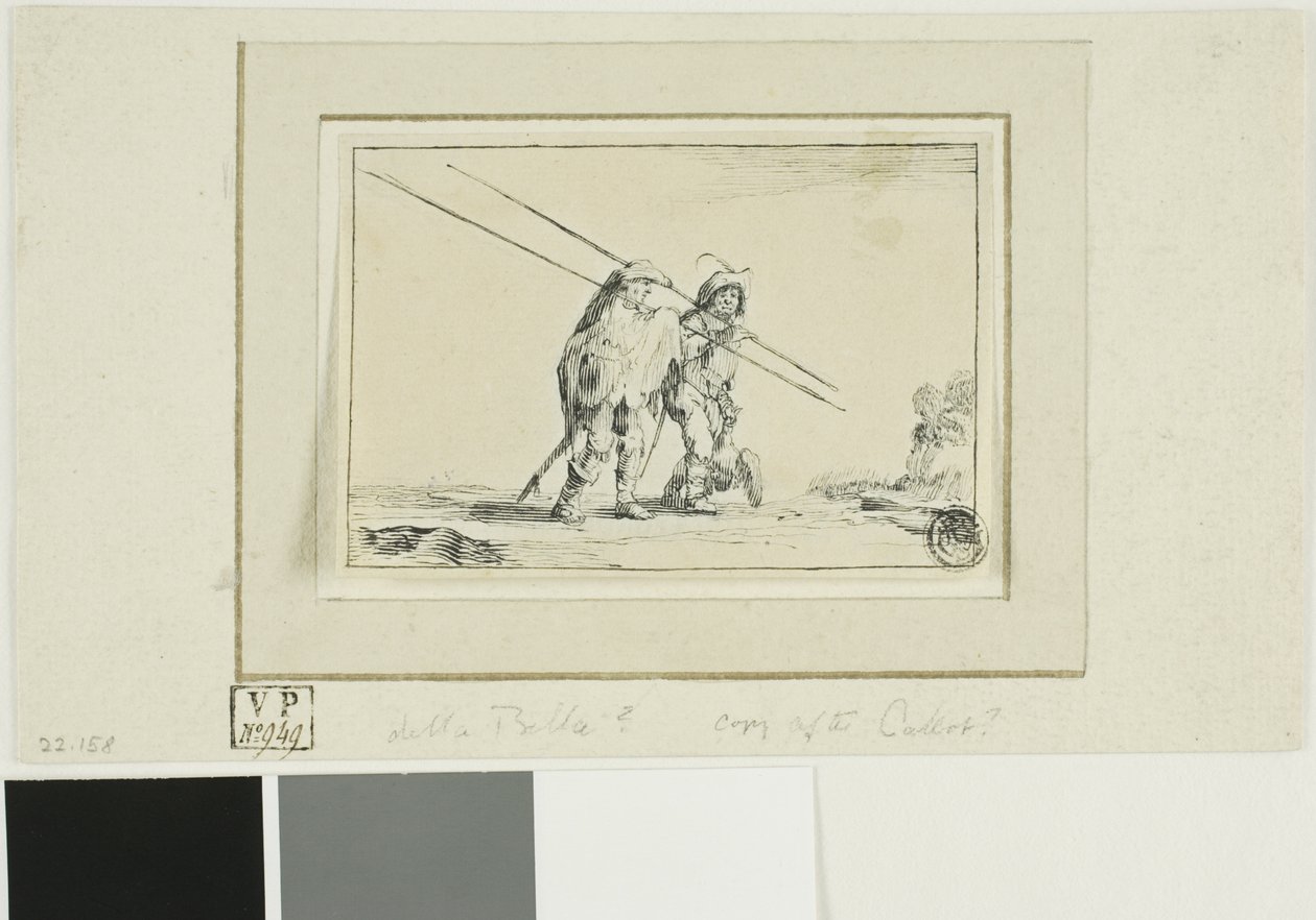 Két katona botokkal alkotó: Jacques Callot