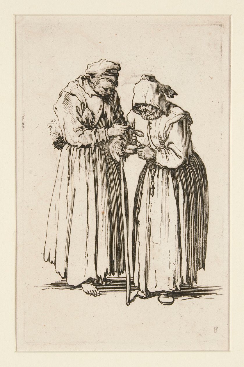 Két koldusasszony, a Koldusok (Les deux mendiantes) c. alkotó: Jacques Callot
