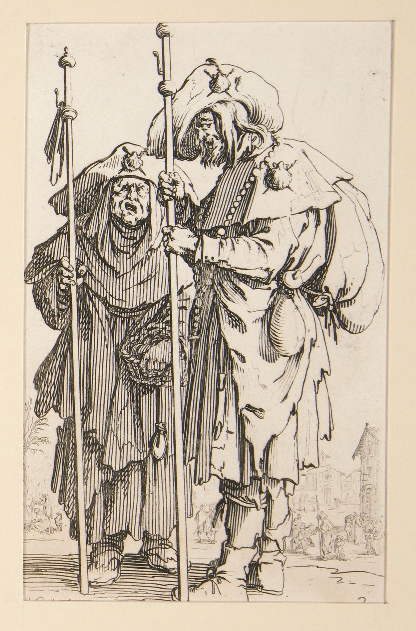 Két zarándok, A koldusok című műből alkotó: Jacques Callot