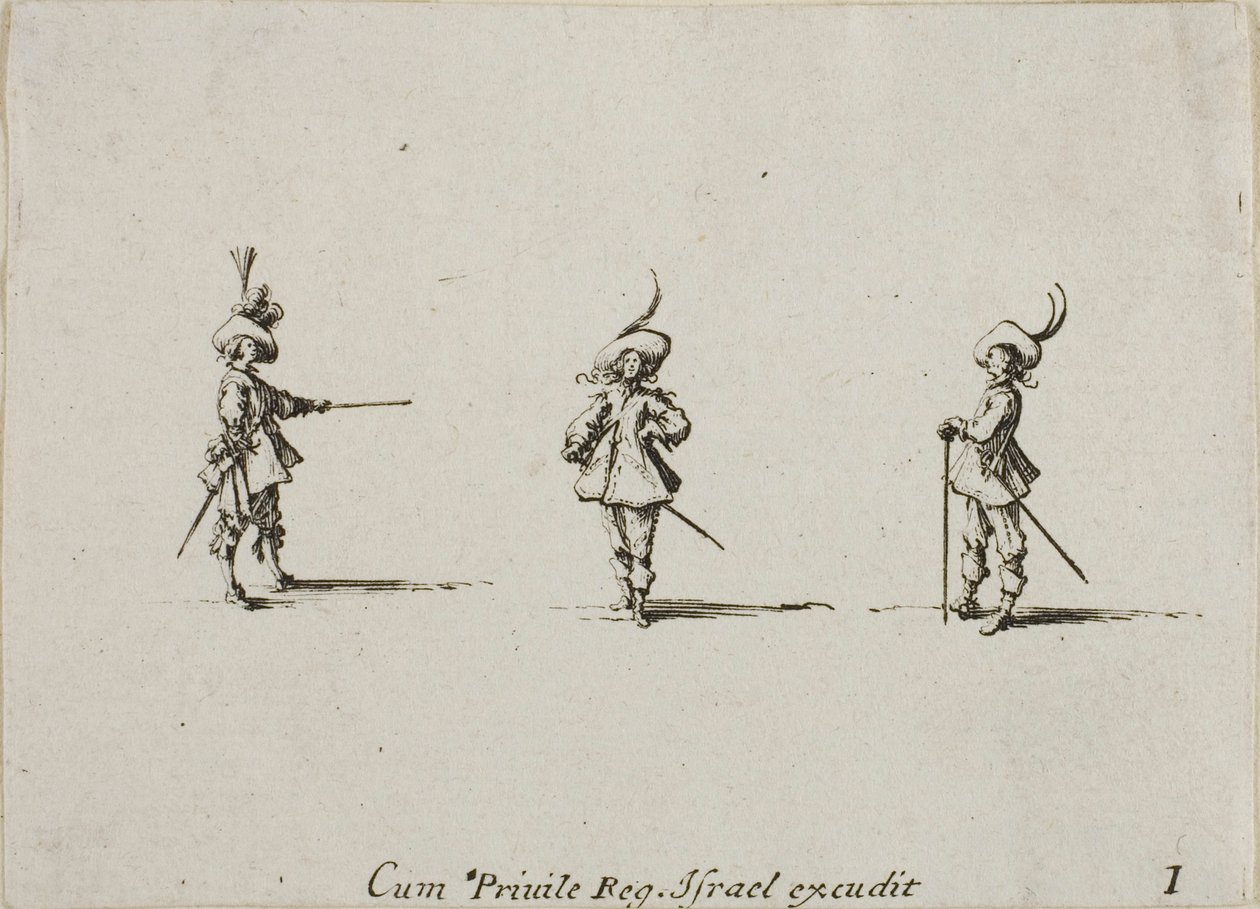 Fegyvertelen gyakorlat, első lemez a Katonai gyakorlatokból alkotó: Jacques Callot