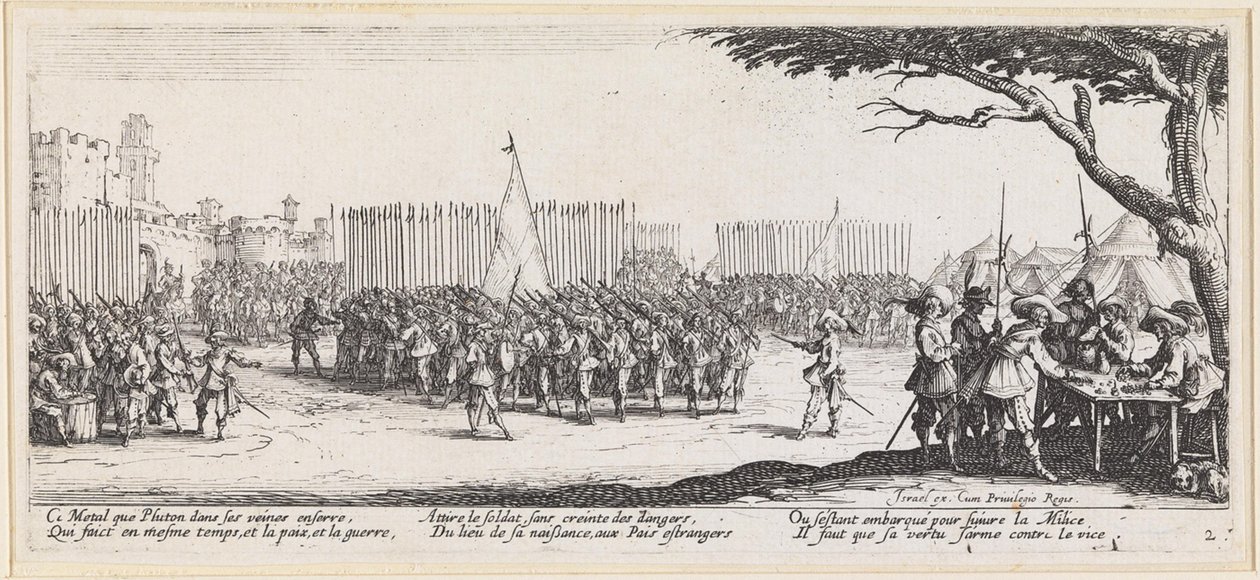Zászlók a városfalak előtt alkotó: Jacques Callot