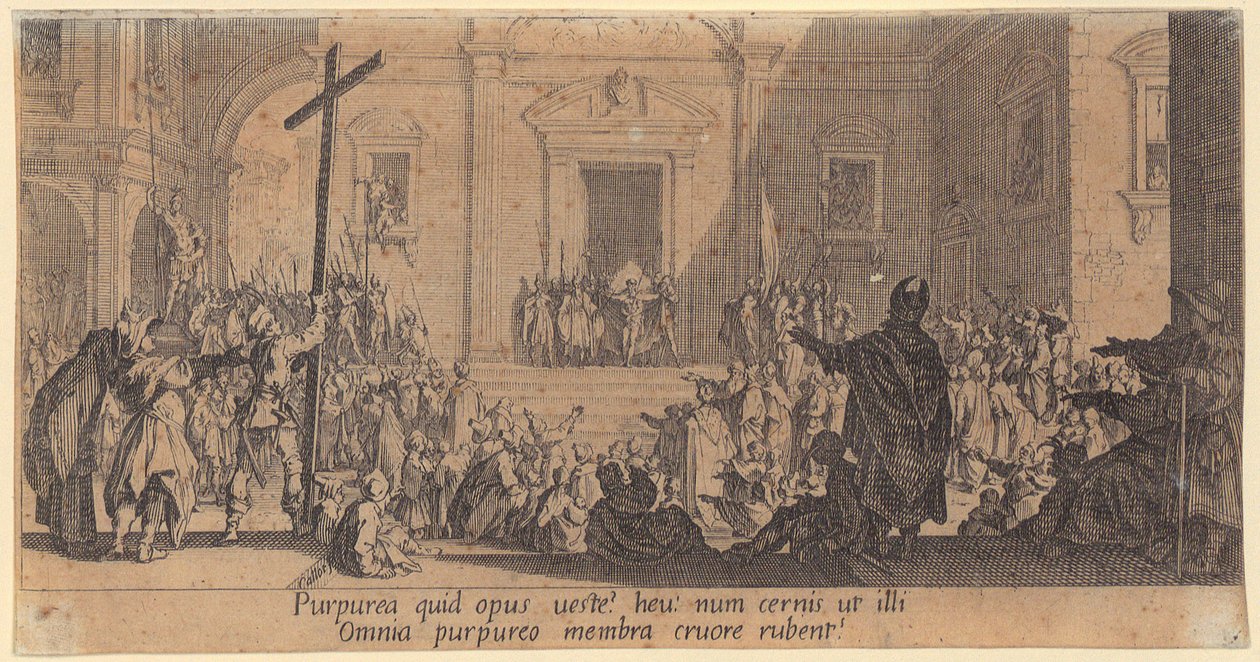 Krisztus elítélése, a „A nagy passió” című sorozat 3. lapja alkotó: Jacques Callot