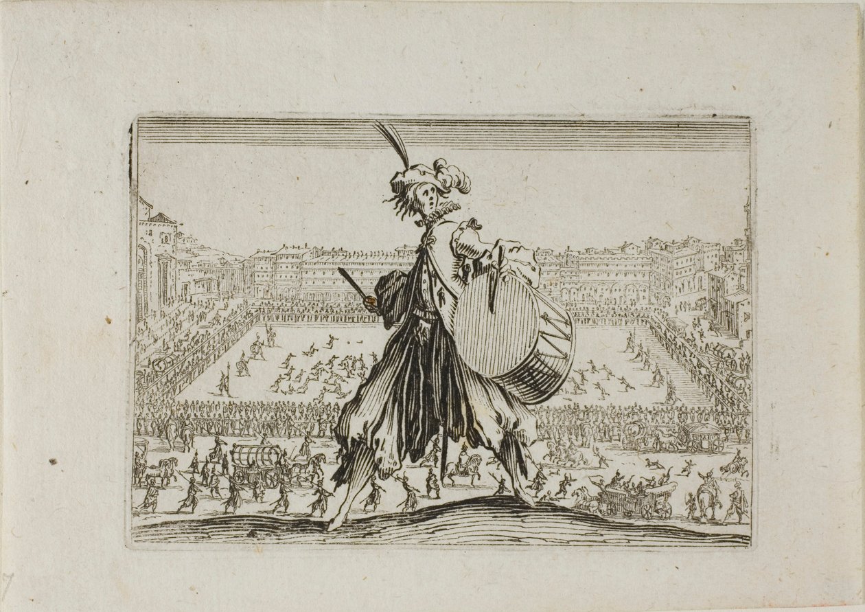 Kilátás a Piazza S. Croce focimeccsre, a Capricesből alkotó: Jacques Callot