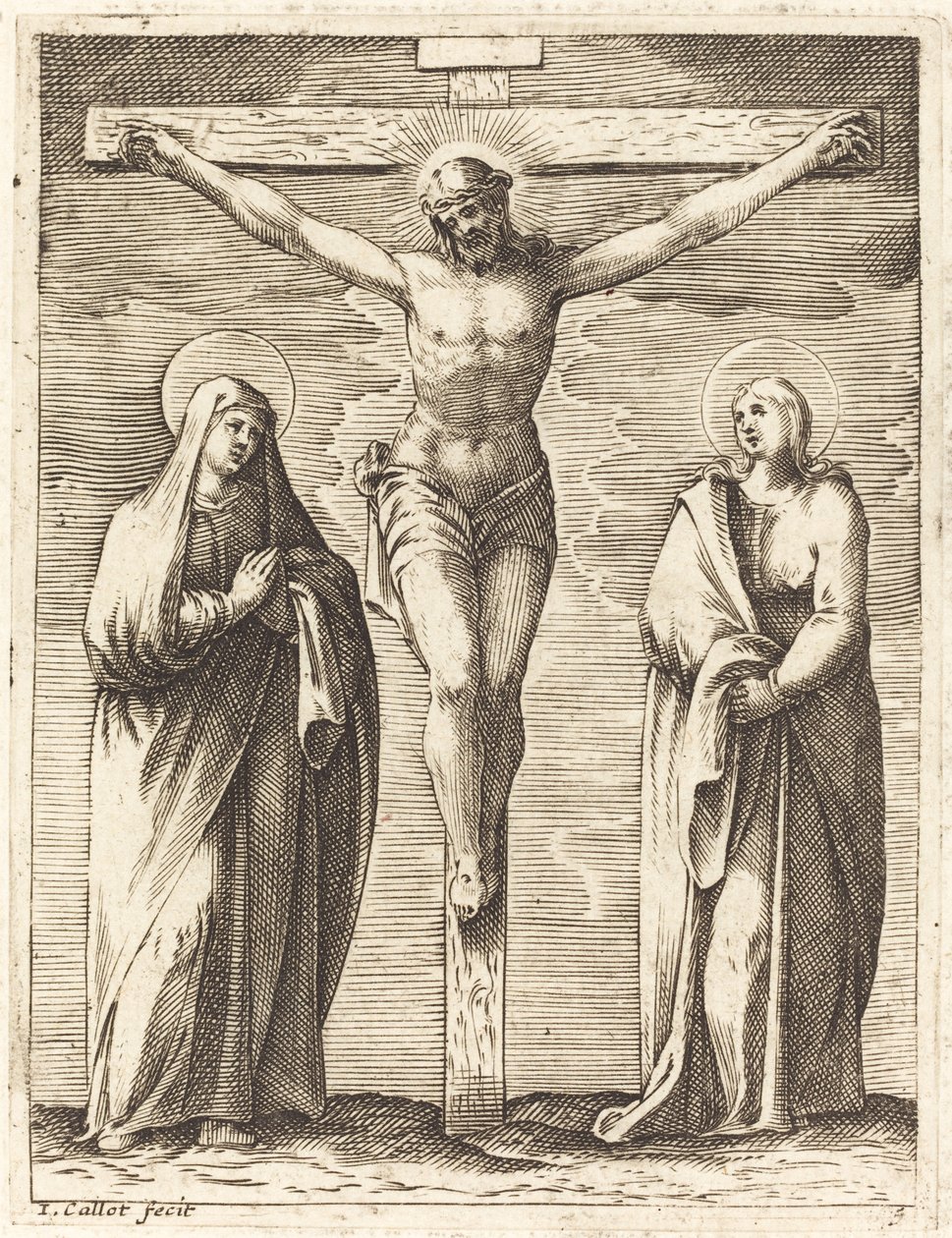 Szűz és Szent János a kereszt tövében alkotó: Jacques Callot