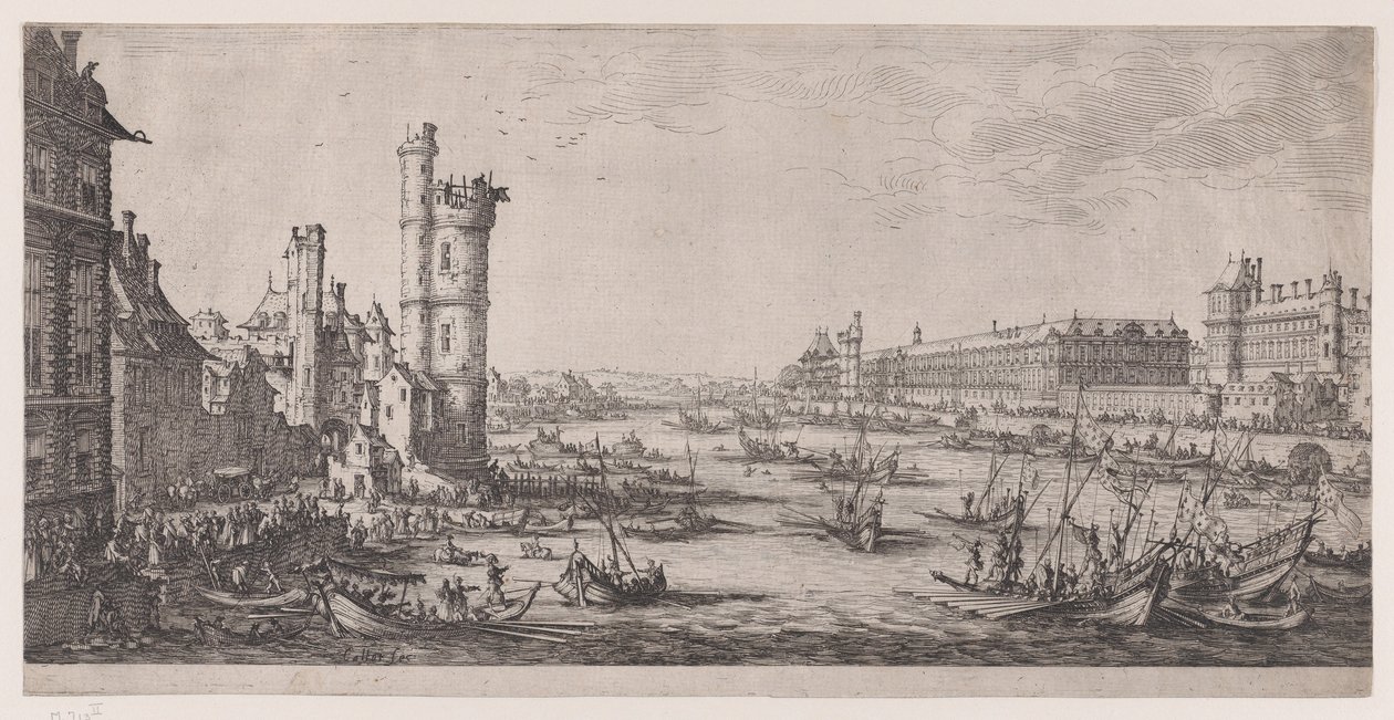 A Louvre látképe, „Párizs két nagy látképe” című műből alkotó: Jacques Callot