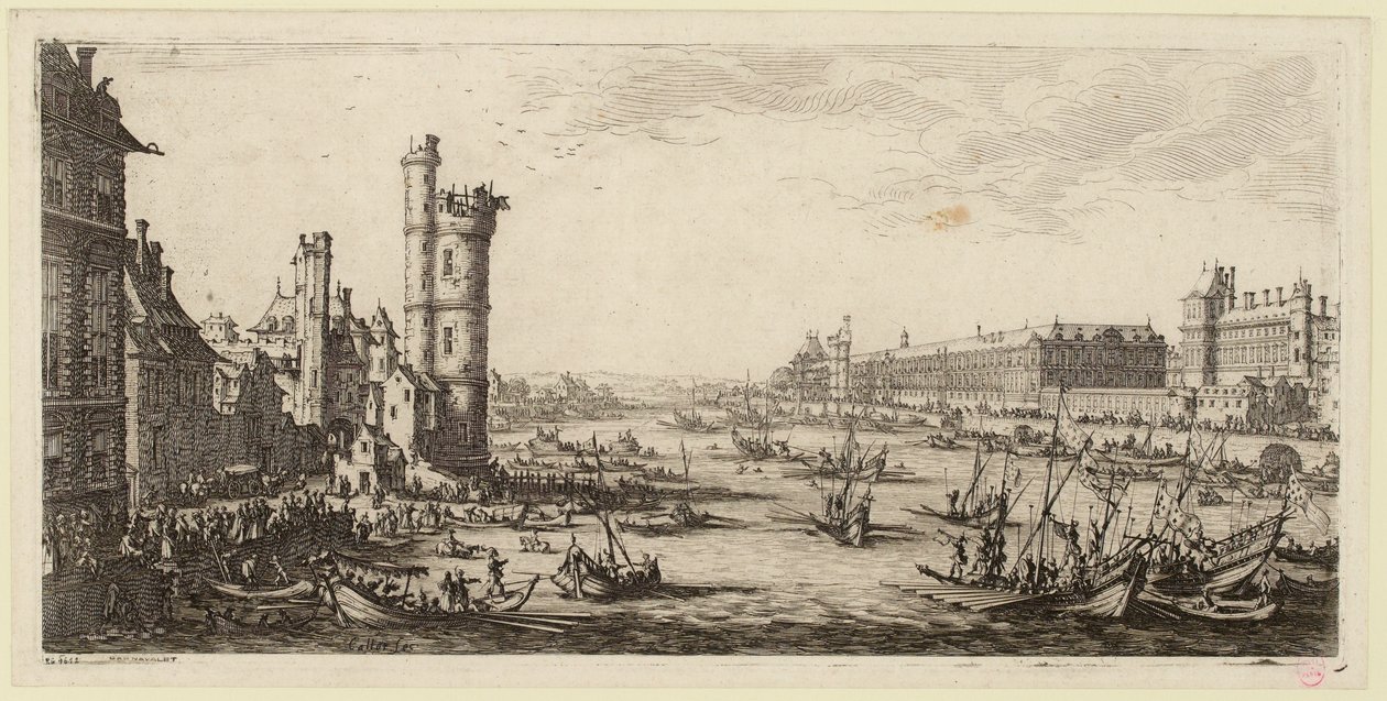 A Louvre és az egykori Porte de Nesle látképe (IFF 667). alkotó: Jacques Callot