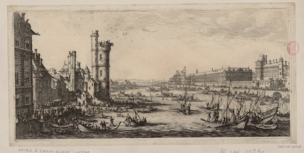 A Louvre és az egykori Porte de Nesle látképe alkotó: Jacques Callot