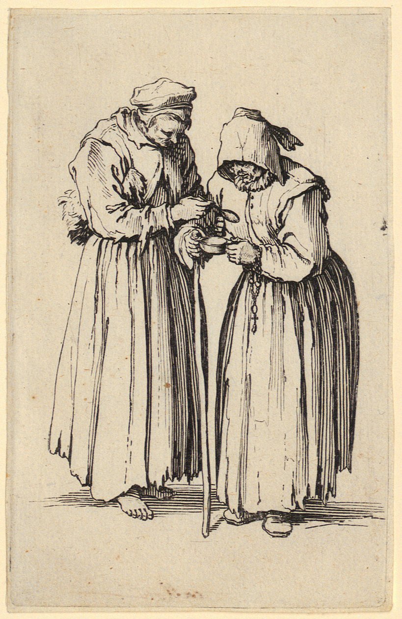 Két koldusasszony, a „Koldusok” sorozat 9. lapja alkotó: Jacques Callot
