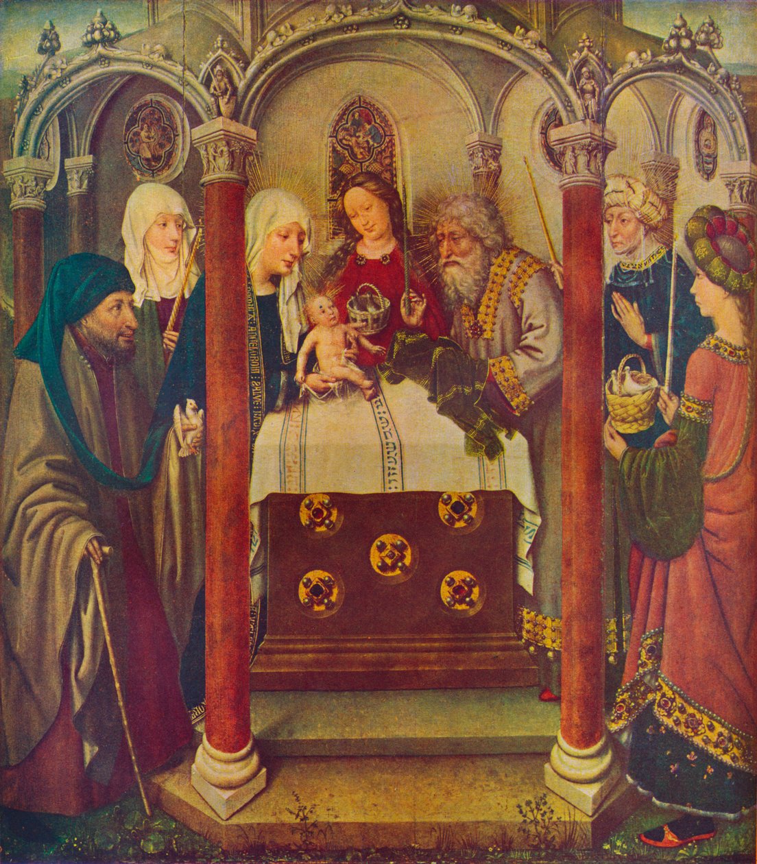 „Krisztus bemutatása a templomban”, 15. század alkotó: Jacques Daret
