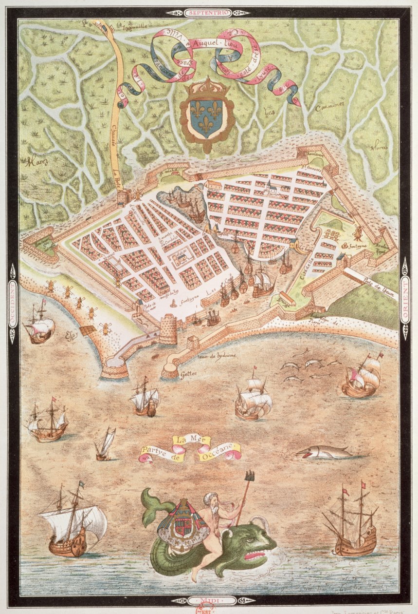 Le Havre tervének fascimile 1583-ban, a Les Premiers Oeuvres de Jacques Devaulx Pillote en la Marine-ból alkotó: Jacques Devaulx