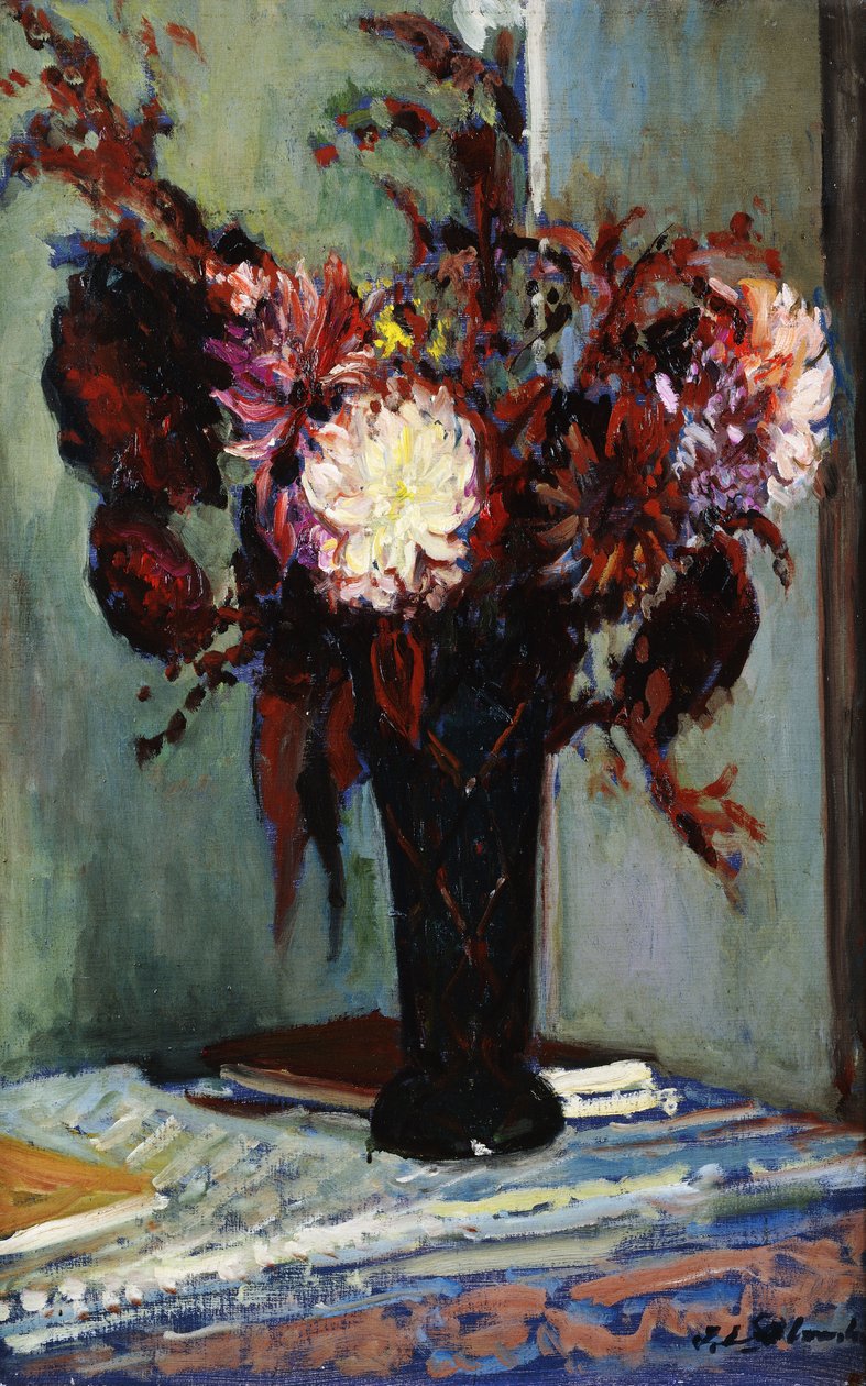 Krizantém vázában, alkotó: Jacques Emile Blanche