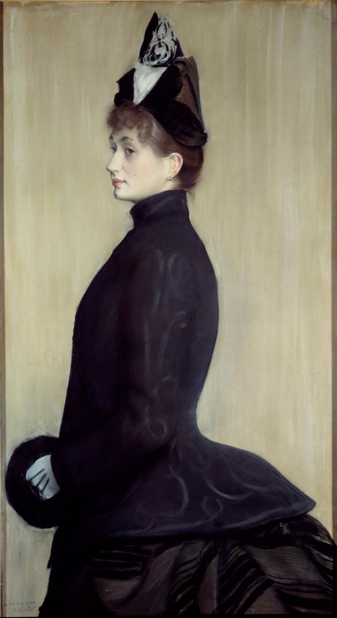 Madame Wallet portréja Jacques Emile (Jacques-Emile) Blanche pasztellfestménye (1861-1942) 1887 V. 1,3x0,65 m Párizs, Muse d