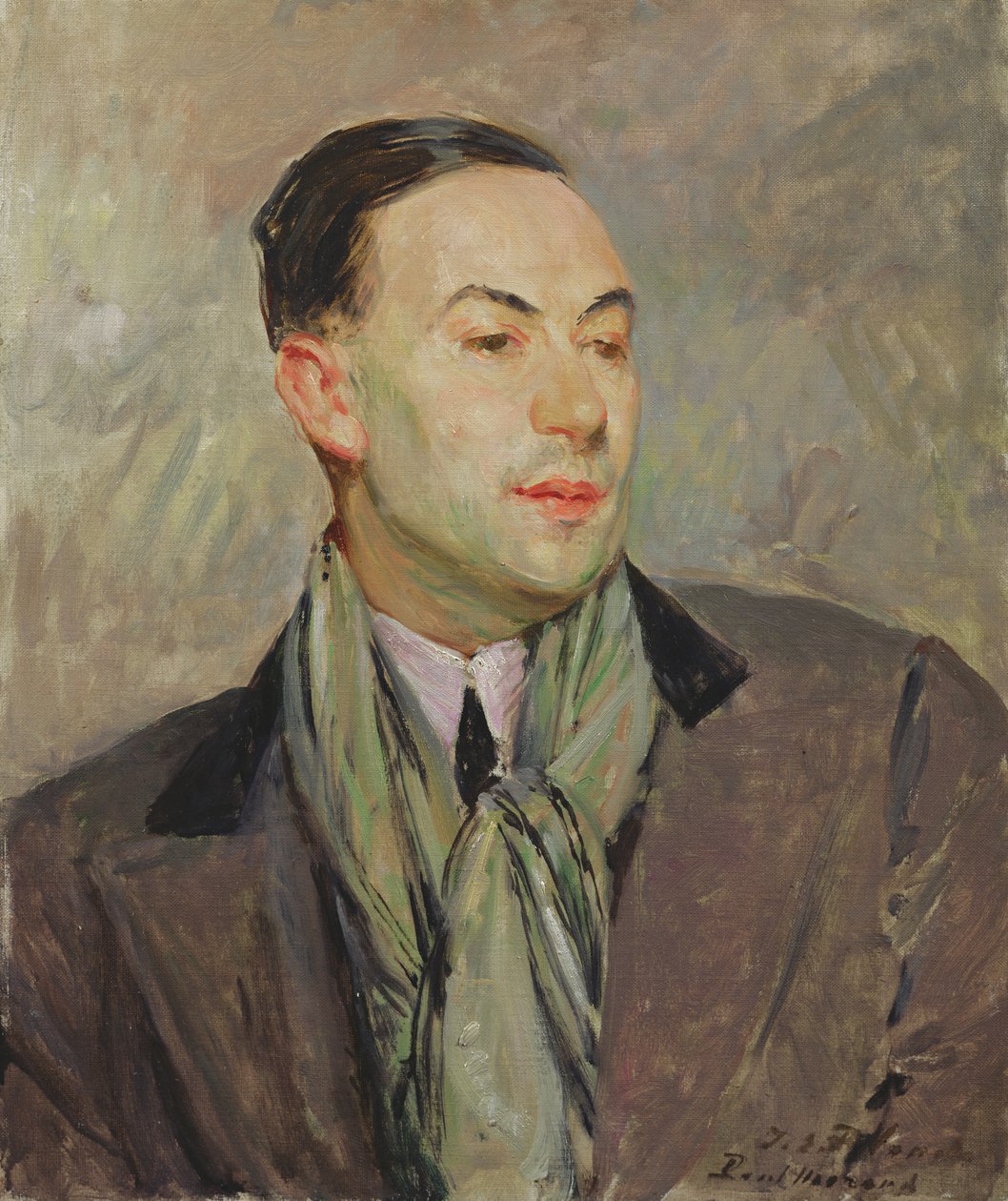 Tanulmány Paul Morand (1888-1976) portréjához (olaj, kártya) alkotó: Jacques Emile Blanche