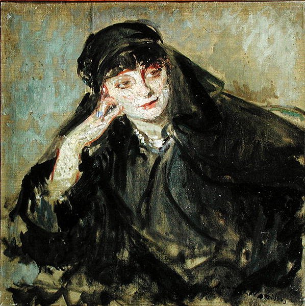 Tanulmány Anna de Noailles grófnő (1876-1933) portréjához, 1912 alkotó: Jacques Emile Blanche