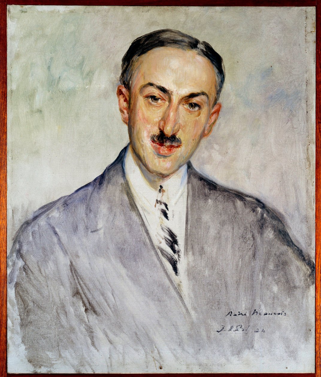 Tanulmány Emile Herzog dit Andre Maurois (1885-1967), francia író portréjához Jacques Emile (Jacques-Emile) Blanche (1861-1942) festménye 1924 V. 0,5x0,41 m Rouen, musee des Beaux Arts alkotó: Jacques Emile Blanche