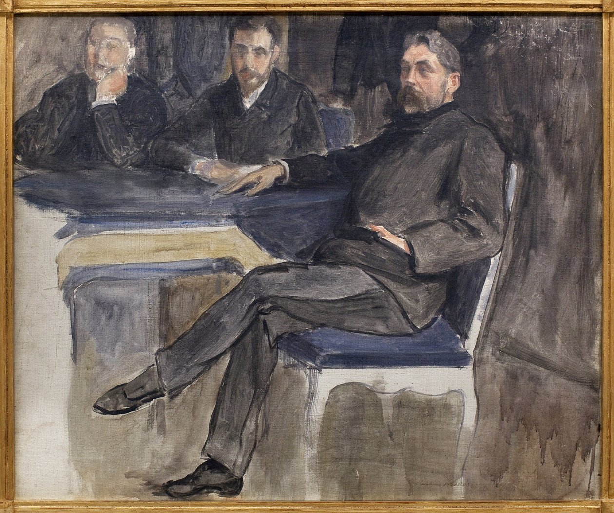 Tanulmány Stephane Mallarme (1842-1898) és barátai portréjához a La Revue Independante-ból. Jacques Emile Blanche (1861-1942) festménye, olaj, vászon alkotó: Jacques Emile Blanche