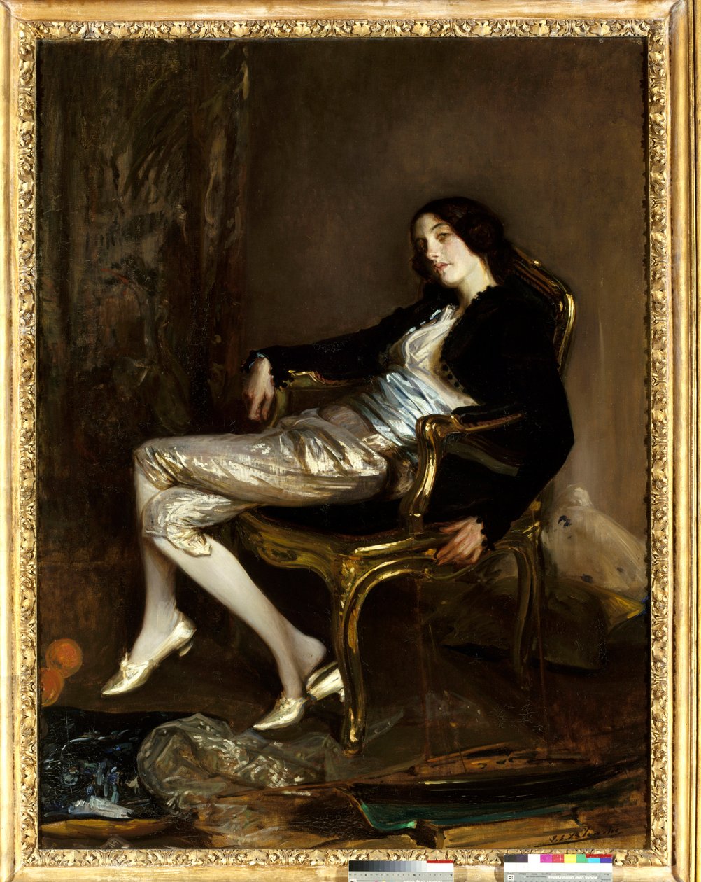 Mozart kerubinja (Cherubino). Wolfgang Amadeus Mozart (1756-1791) „Figaro esküvője” (Le Nozze di Figaro) című operájának szereplője. Jacques Emile (Jacques-Emile) Blanche (1861-1942) festménye alkotó: Jacques Emile Blanche