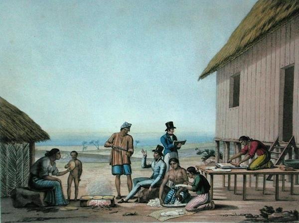 Agagna, Guam: Háztartási tevékenységek, a „Voyage Autour du Monde sur les Corvettes de L