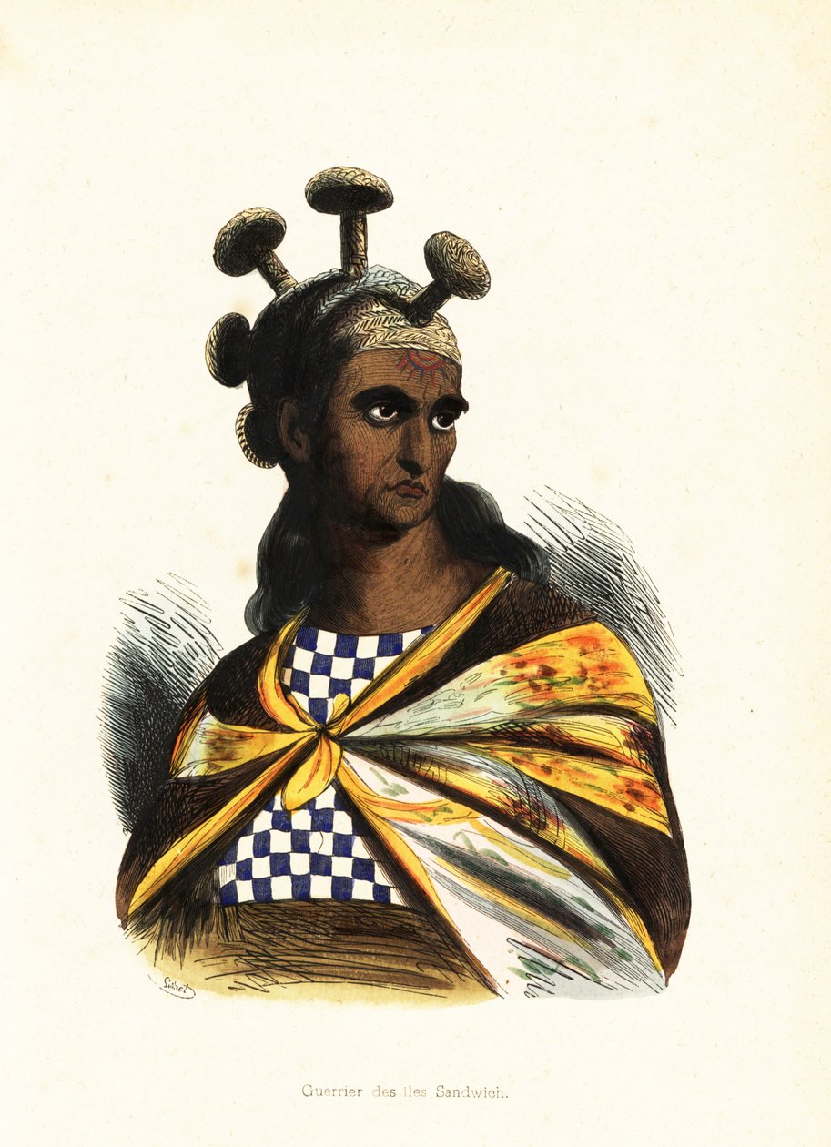 A Hawaii-szigetek harcosa alkotó: Jacques Etienne Victor (after) Arago