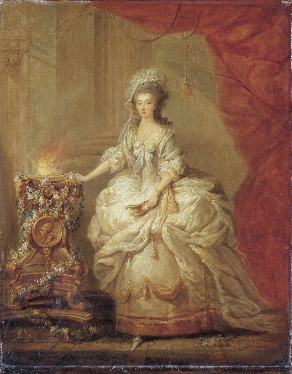 Egy vestal szűznek öltözött hölgy portréja, állítólag Marie-Antoinette alkotó: Jacques Fabien Gautier dAgoty